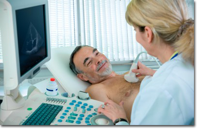 Man getting Ultrasound screening